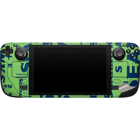 NFL Seattle Seahawks - Blast Green Steam Deck Handheld Gaming Computer Skin